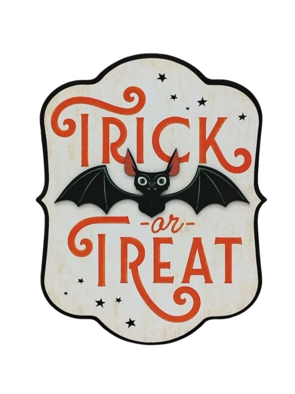 NWT Retro 'Trick or Treat' Bat Halloween Decoration Sign Decor Michaels Ashland